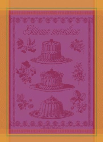 Garnier Thiebaut 24771 100-Percent Cotton Gateaux Merveilleux Framboise Kitchen Towel, 22 by 30-Inch, Raspberry