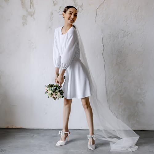 Mofri ShowHow Womens High Heels Closed Splicing Pointed Toe Stiletto Bow Tie Slingback Heeled Shoes Ankle Strap Wedding Pumps Bridal Party Work Dress Shoes2