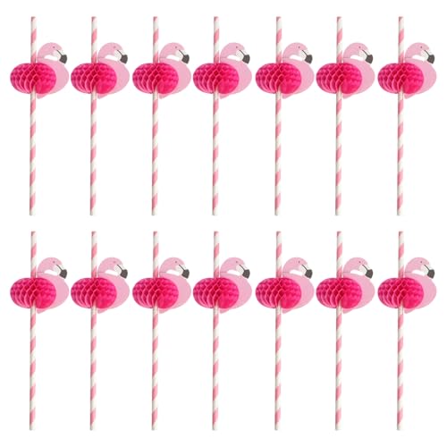 Pitillos de papel Veemoon Flamingo 25 piezas miniatura 1
