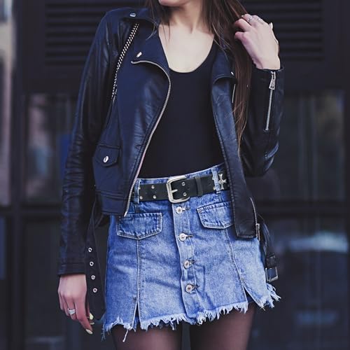 blu&ben Studded Belt for Women Y2K Metal Punk Rock Style Rivet Belts with Cross Rivet for Jeans Pants4