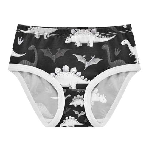 Cute Dinosaurs Black Girl Underwear, Toddler Girl Panties, Girls Cotton Underwear, 2–8 Years