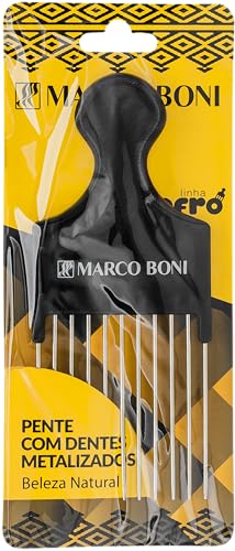 Marco Boni Pente Afro Com Dentes Em Metal Dentes Longos 1219 Preto 1 Unidade