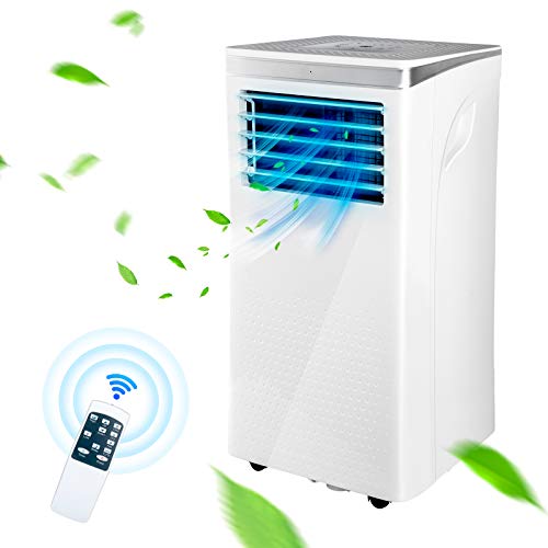 Elecwish Small Portable Air Conditioner - 10000 BTU 3-in-1 Mini Air Conditioner Dehumidifier, Fan, Wheels, Reusable Filter, Auto Shut Off and LED Display for 150 to 250 Sq Ft Rooms