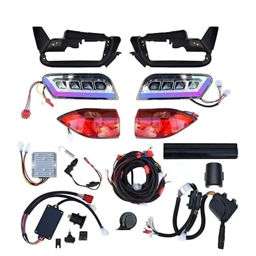 REVENGE Golf Cart Parts & Accessories Deluxe LED Light Kit for Club Car Tempo Golf Carts with RGB Daytime Running Light for Safe and Stylish Driving