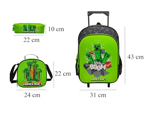 Set trolley Minecraft 3 pièces couleur verte avec boîte à lunch officielle - 7