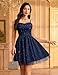 HomRain Short Corset Dresses for Ladies Glitter Sparkle Prom Dress for Teens Sleeveless Ruffle Hem Dress Cocktail Birthday Homecoming Evening Party Navy 2XL