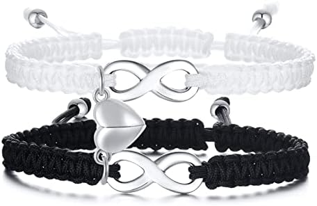 VNOX Customized Matching Bracelets for Couples Magnetic Couple Bracelets Valentines Day Gifts for His Hers Boyfriend and Grilfriend Personalized Couple Jewelry Long Distance Relationship Bracelet