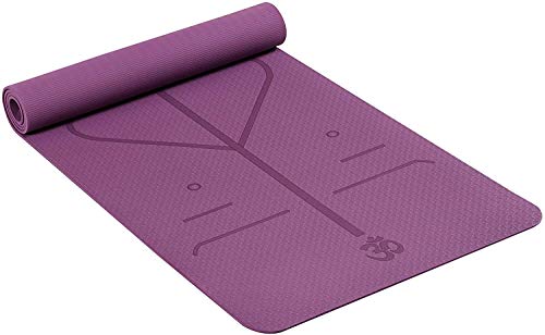 Tapete Yoga TPE 6mm Linhas Corporais Roxo