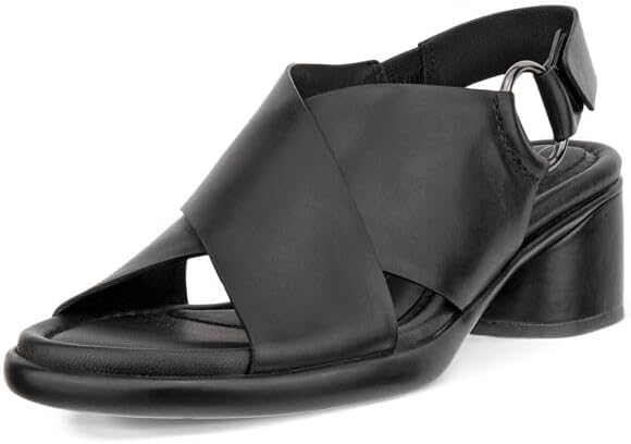 ECCO Women's Sculpted LX 35 Ring Ornament Cross Strap Heeled Sandal, BLACK, 10-10.5