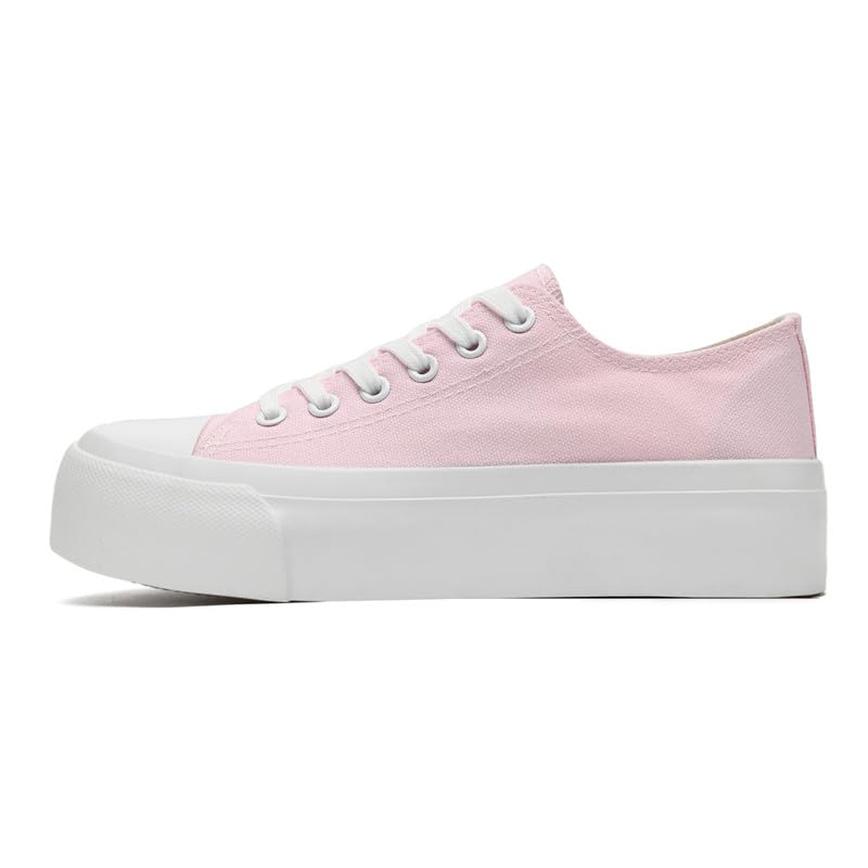 Baskets à plateforme tendance pour femme - Chaussures basses en toile - Chaussures classiques à lacets - Pour l'extérieur, le tennis, la course à pied, la...