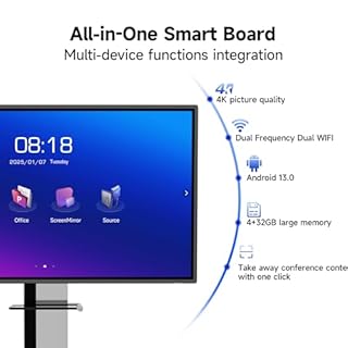 Smart Board, Interactive Whiteboard, 4K UHD Touch Screen Digital Board, Digital Electronic Smartboard for Classroom,Office & Conference Rooms,Open App Ecosystem(Board & Wall Mount Only) (55 Inch)