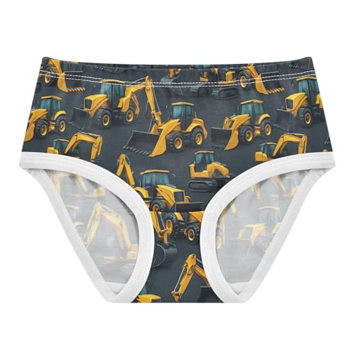 Joisal Cotton Girls Underwear Toddler Cool Construction Vehicles Black Panties for Girl Artistic Briefs Girls Undies 2t