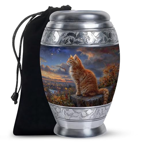 Image of Enigmatic Pet Urn Cat Urns for Ashes - Funeral Urns - Companion Urns - Funeral Urns for Human Ashes - Urn for Adult Male - Adult Urns for Men (10 inch)
