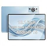 UXD 10,1 Zoll Android 15 Tablet PC mit 16GB RAM + 256GB ROM, 4G LTE Tablet mit Tastatur, WiFi 6, 8000mAh Akku, Bluetooth, USB-C, IPS Display, Tablet Computer für Streaming