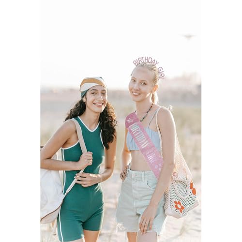 Image of Birthday Girl Crown & Sash & Sunglass for Women Girl, Headband for Princess Happy Birthday Party Decorations Favors