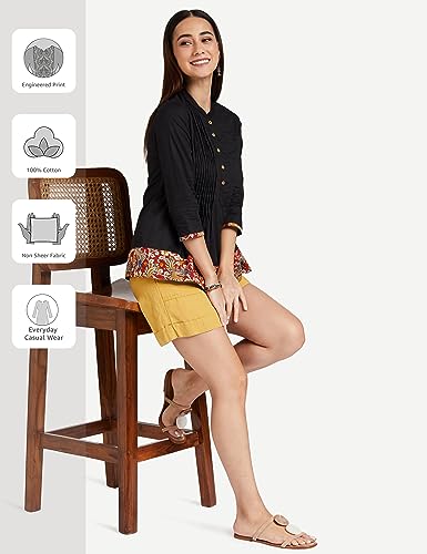 Image of Amazon Brand - Myx Women Cotton Regular Fit Casual Kurti (Available in Plus Sizes)