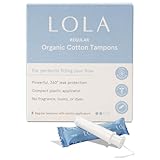 LOLA Organic Cotton Tampons, 8 Count - Tampons Regular, Period Feminine Hygiene Products, HSA FSA Approved Products Feminine Care…
