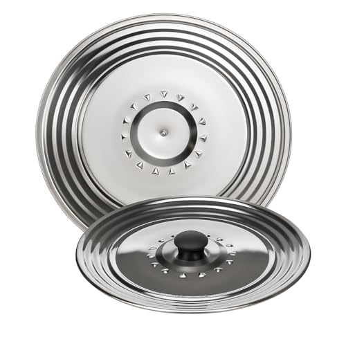 Juego de 2 tapas para cacerola universal Ø16/18/20/Ø22/24/26 cm – Tapas para ollas y sartenes – Tapa cacerola – Tapa de acero inoxidable – tapa sarten – tapaderas para sartenes – tapas sartenes