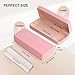 Marvolia Glasses Case Hard Shell Square Large Eyeglasses Case PU Leather Protective Cases for Sunglasses Eyeglasses with Cleaning Cloth for Men Women - Pink