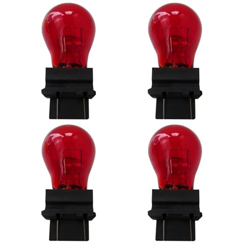 Artmavin 4x 3157 Red Light Bulbs Stop Trunk/Cargo Light Parking Light S8 Miniature Lamp Repl.# 3357LL, 3156, 3056, 3057, 3157, 3356, 3456, 3457, 4157 3157, 3057, 3057A, 3057LL, 3155, 3155LL LED