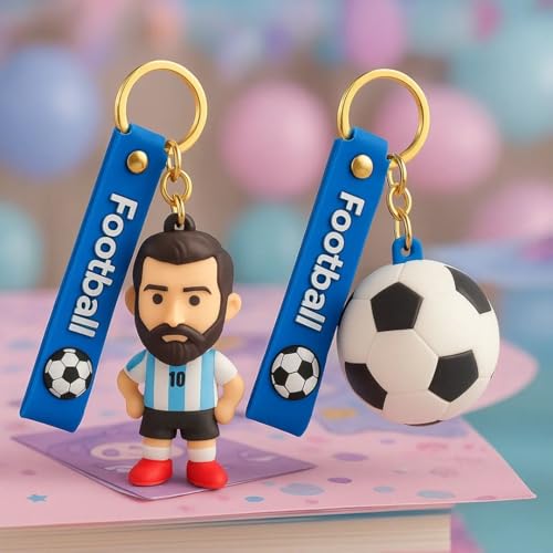 Image of Wanna Party Messiii and Soccer Keychain Set of 2