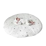 Figfey プレイマット ベビーマット お昼寝 サニーマット イブル 円形 洗える 綿 コットン キルティング オールシーズン 付け替え カバー ベビー 赤ちゃん 出産祝い 月齢フォト (約直径85×厚さ3cm)