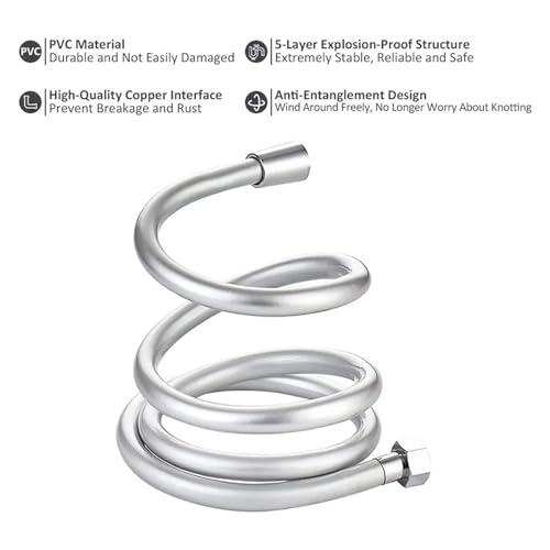 Manguera de ducha de mano blanca de 1.5m con interfaz GI/2 universal 5