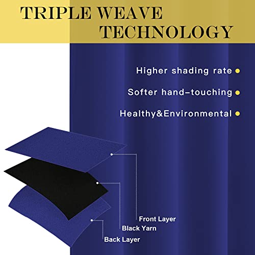 NICETOWN Blackout Window Curtain 90 inch Length - Room Darkening Thermal Insulated Grommet Large Window Treatment Light Blocking for Bedroom/Doorway (Navy Blue, 1 Panel, W52 x L90)