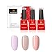 BLUESKY Gel Polish, Gel Nagellack Set, Natural Nudes. Romantique 80504, Stoned Rose Nd20, Peach Nude A095. 3 x 5 ml Rosa, Pastel, Nude