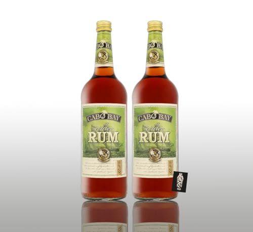 Cabo Bay 2er-Set echter Rum 2x1L (37,5% vol.) sorgfältig gebrannt inkl. Mixcompany Postkarte-...