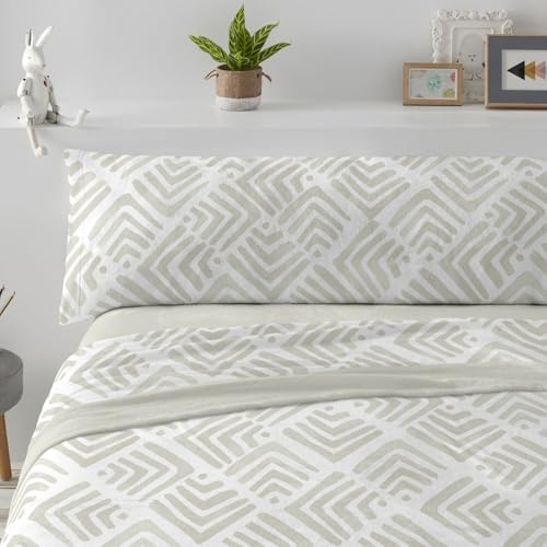 Burrito Blanco Sábanas De Coralina Cama De 180cm. Medidas Disponibles Diseño 996 Color Verde Grisaceo 180x190 200cm.