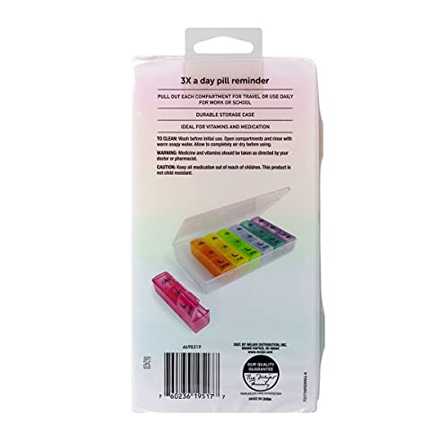 Ezy Dose Organizador semanal de comprimidos (7 dias), caixa de vitaminas e medicamentos, compartimen