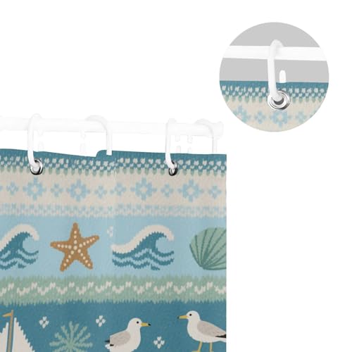 Rideau de douche imperméable lavable avec crochets et oeillets renforcés - 6