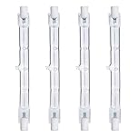 Comyan 300W Equivalent R7s Linear Halogen Floodlight 4650lm 2700K J118 Security Light Bulb 118mm Length, Dimmable -Warm White, 4Pack