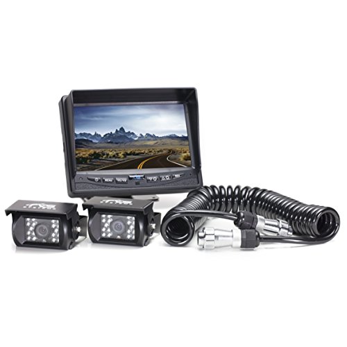 Backup Camera System (2 Camera) with Quick Connect Kit for Fifth Wheels, Trailers, Travel Trailers and Semi-Trucks | - Rear View Safety RVS-770614-213