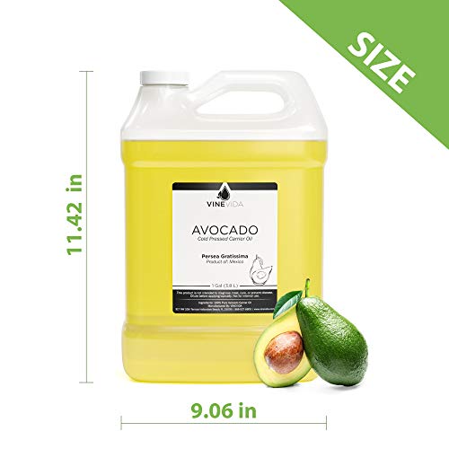 Óleo de abacate a granel – 1 galão de óleo de abacate em garrafa de HDPE – 100% puro e não diluído –