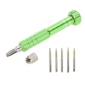 Precision Screwdriver Set, Screwdriver Handle With 5 Bits Repair Opening Tool Kit for Laptop,Ipad, Cell Phone,Glasses,Watch, Electronic Toys and Other Electronics Devices (Green)