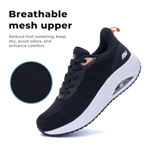 Image of QAUPPE Womens Walking Shoes with Arch Support Athletic Orthotic Sneakers for Women Foot Pain Relief
