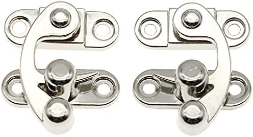 1 Pair Antique Gold Swing Arm Hook Hasps - Mini Vintage Clasp Latches With Screws