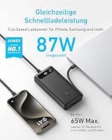 Anker Powerbank, 20000mAh 87W Max, integriertes USB-C Kabel – Ansicht 2
