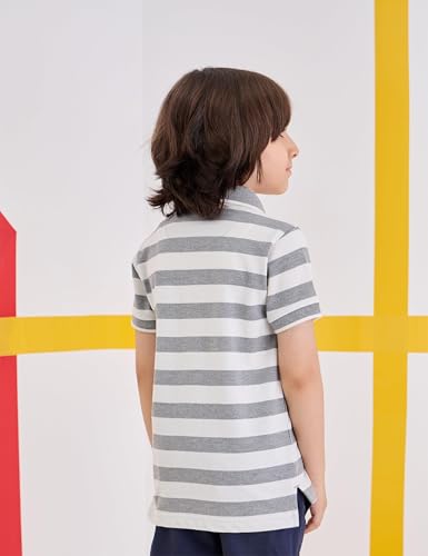 Image of Amazon Brand - Symbol Boys Cotton Rich Striped Polo Tshirt | Collar Tshirts | Half Sleeves | Regular Fit