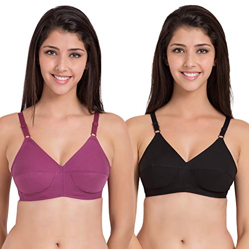 Image of SOUMINIE Women s Pure Cotton Non Padded Full Coverage Everyday Bra | Pack of 3 |