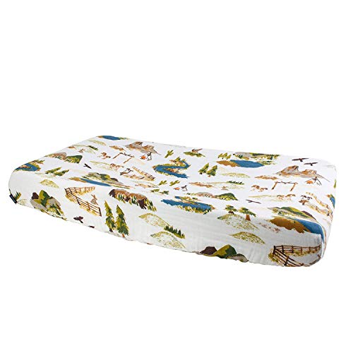 Image of Bebe au Lait Muslin Changing Pad Cover, Wyoming