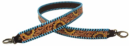 Image of CHALLENGER Western Antique Tooled Leather Replacement Shoulder Strap for Bags Purse Duffle 115FKStrap