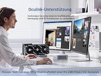 MINIS FORUM UM880 Plus Mini PC, AMD Ryzen 7 8845HS 8C/16T Prozessor bis zu 5.1 GHz, AMD Radeon 780M, 32GB DDR5(bis zu 96GB) / 1TB SSD, HDMI/DP/USB4/2,5G RJ45, OCulink, WiFi6E, BT5.2, USB 3.2 x 2 – Ansicht 6