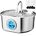 Cat Water Fountain Stainless Steel: 108oz/3.2L Cat Fountain for Drinking - Pet Water Fountain Inside - Automatic Dog Watering Dispenser Bowl - Pet Feeding & Watering Supplies - Water Level Window