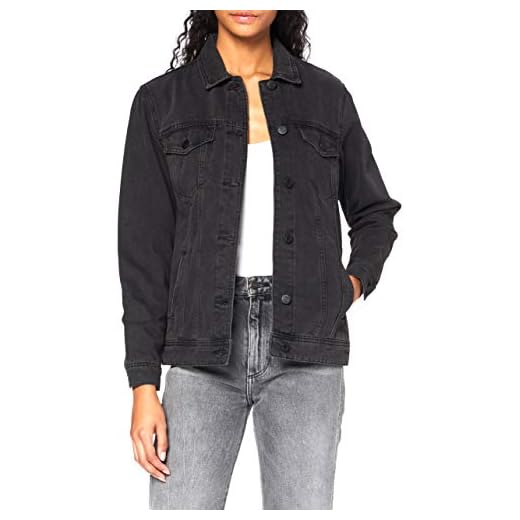 Noisy May Nmole L/s Black Denim Jacket Noos Chaqueta Vaquera, Negro, 42 (Talla del Fabricante: Large) para Mujer