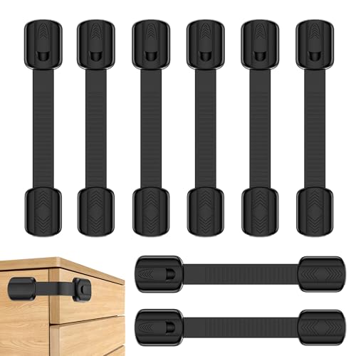 Septeamay Lot de 8 Bloque Porte Bébé, Securite Placard Enfant avec Adhésif Fort, Bloc Porte Securite Bebe, Bloque Tiroir Placards Sécurite Protection Bebe...