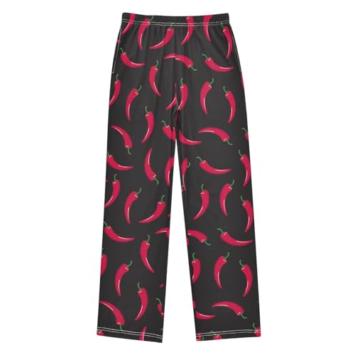 ZZXXB Mexico Chilli Print Boys Long Pants Soft Trousers Elastic Waist Kids Lounge Bottoms with Pockets S-XL