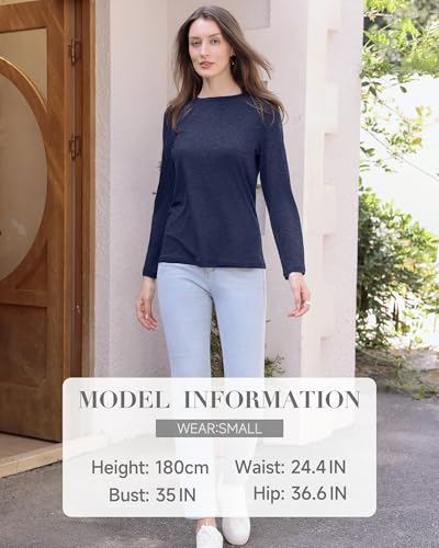 GAYHAY 3 Pack Long Sleeve Shirts for Women - Loose Fit Crew Neck Basic Tees Fall Tops Outfits Casual Clothes 20252